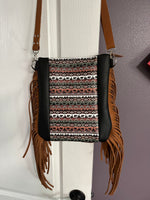 Tribal bear blanket w/fringe purse