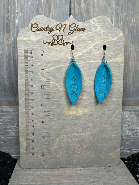Turquoise hand tooled thin Debbie’s