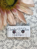 Bright, colorful monstera leaf studs