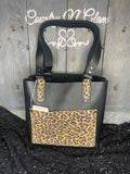 Leopard/black purse