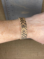 Tiger stripes cork leather bracelet