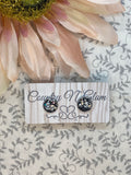 Black & silver glitter studs