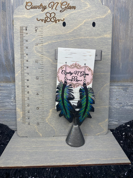 Larger blue and green feathers