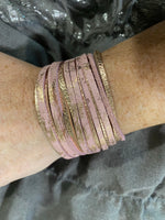 Metallic rose gold on pink & metallic rose gold bracelet