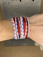 Patriotic stars and metallic red bracelet