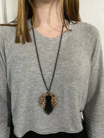 Tiger stripes and black palm with gold ombré necklace