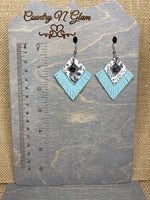 Antique floral with mint diamond fringe