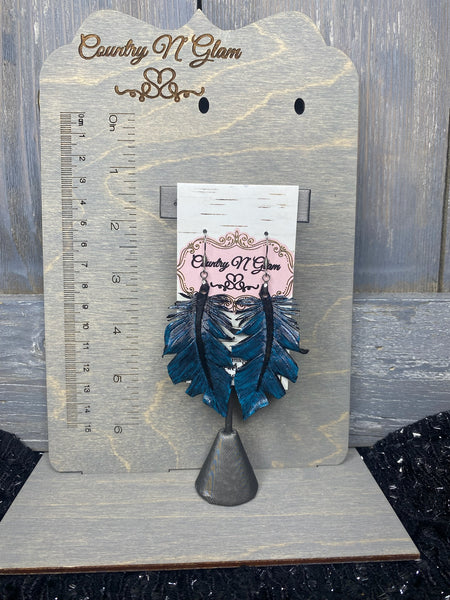 Large blue leather feathers