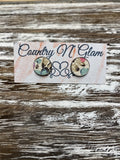 Watercolor floral studs
