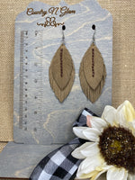 Hand stitched/beaded sandy brown petals